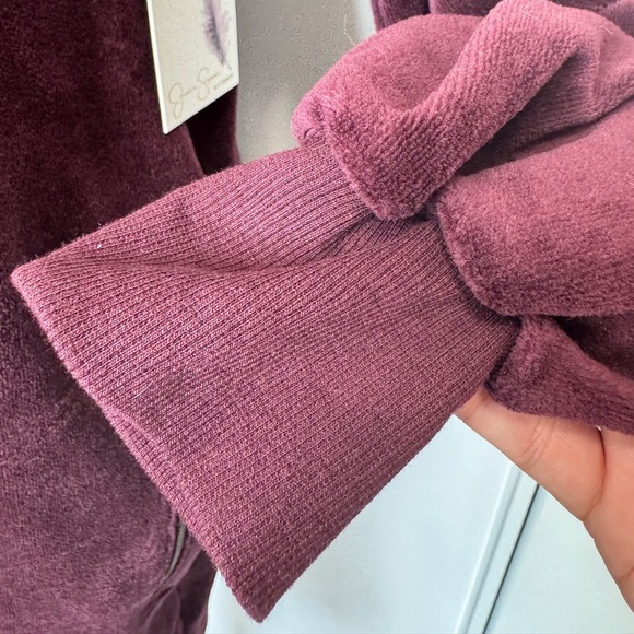 Jessica Simpson Hooded Maternity Dress Burgundy - Picture 9 of 13